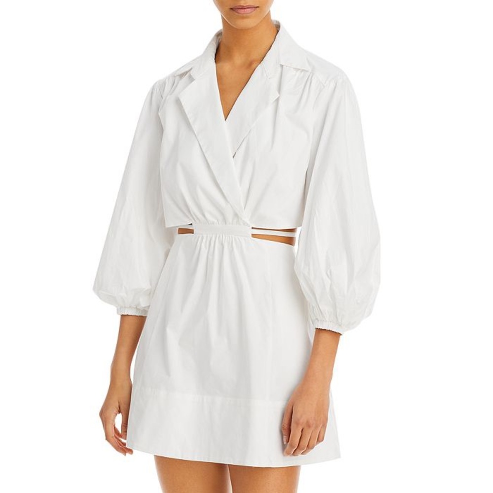 Bardot White Arden Mini Poplin Dress in Orchid White Size m